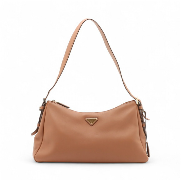 Prada Handbags - Prada Aime Leather Shoulder Bag Brown